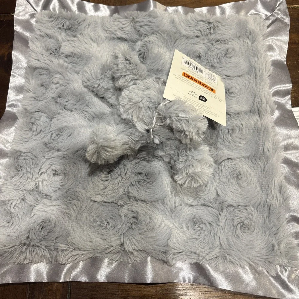 NWT Cloud Island Elephant Lovey Gray Swirl Satin Back Plush 14